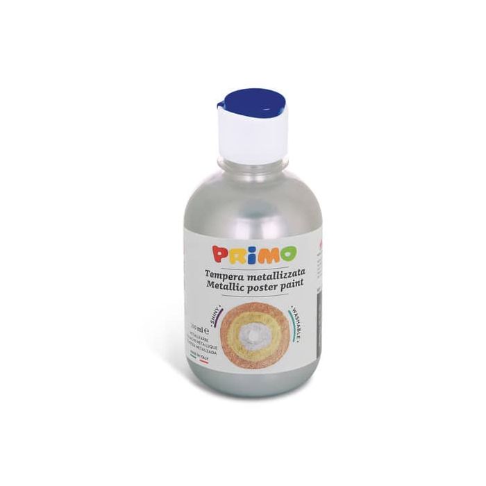 Tempera pronta metallizzata Primo con tappo misuratore 300 ml argento 233TM300910 main product photo