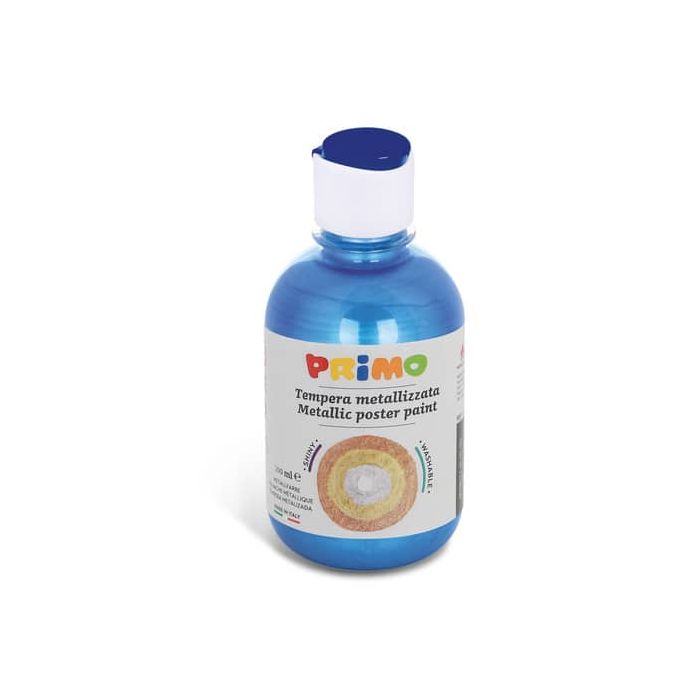 Tempera pronta metallizzata Primo con tappo misuratore 300 ml blu oltremare 233TM300500 main product photo