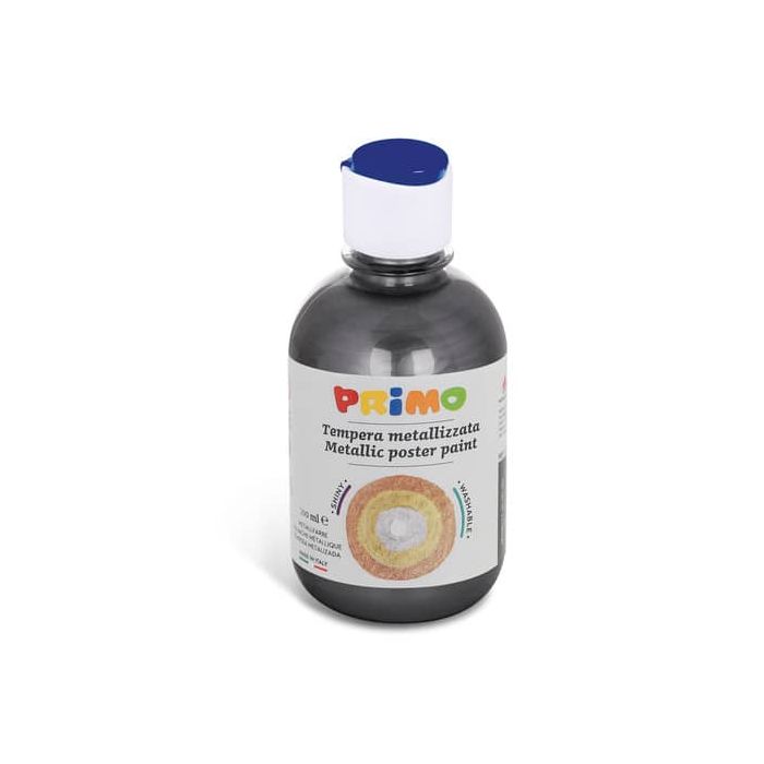 Tempera pronta metallizzata Primo con tappo misuratore 300 ml nero 233TM300800 main product photo