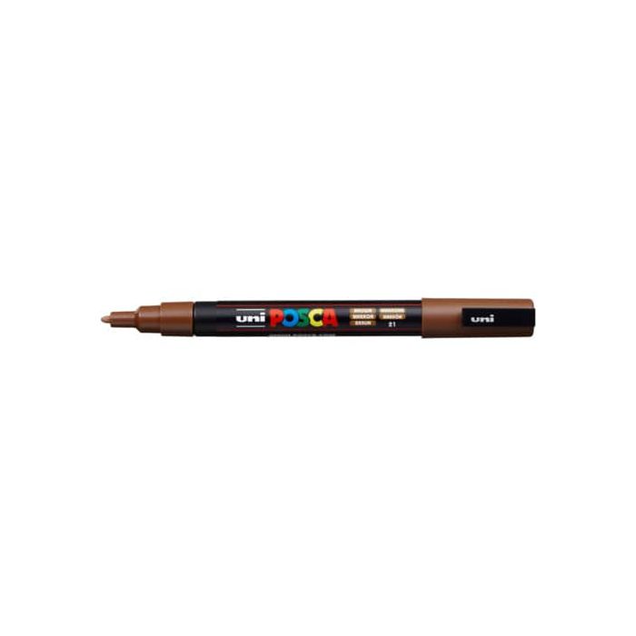 Marcatore a tempera Posca Uni-Ball punta tonda 0,9-1,3 mm marrone PC3M main product photo