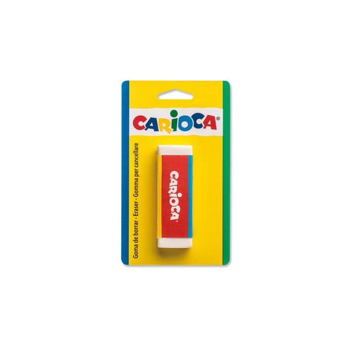 Gomma bianca arrotondata Carioca in blister 40142 main product photo