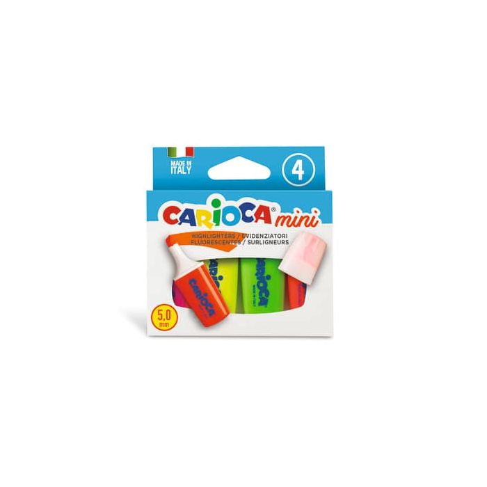 Mini evidenziatori Carioca conf. da 4 colori assortiti fluo 42868 main product photo