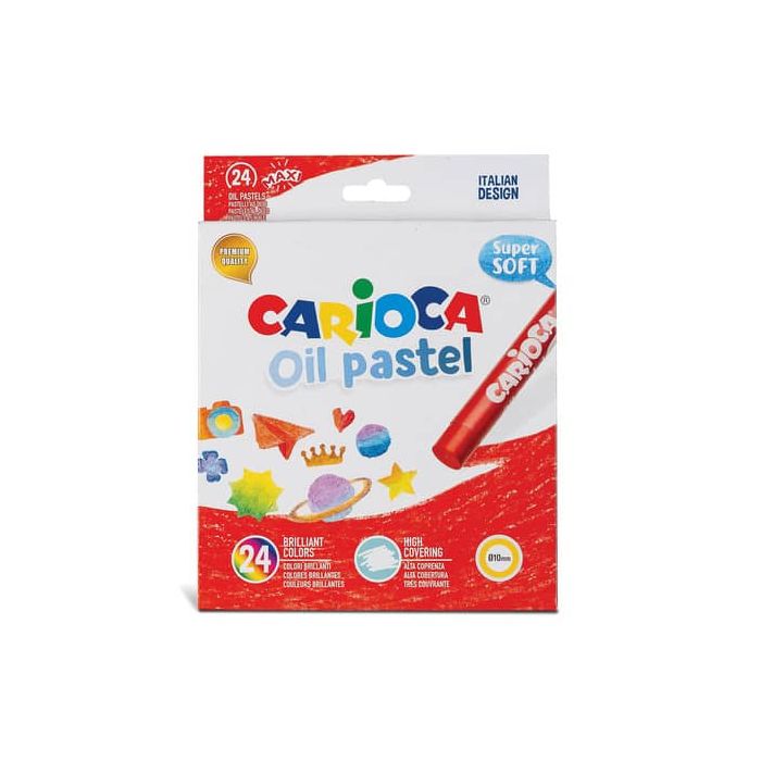Pastelli a olio Carioca diametro 10 mm - conf. da 24 colori assortiti 43278 main product photo