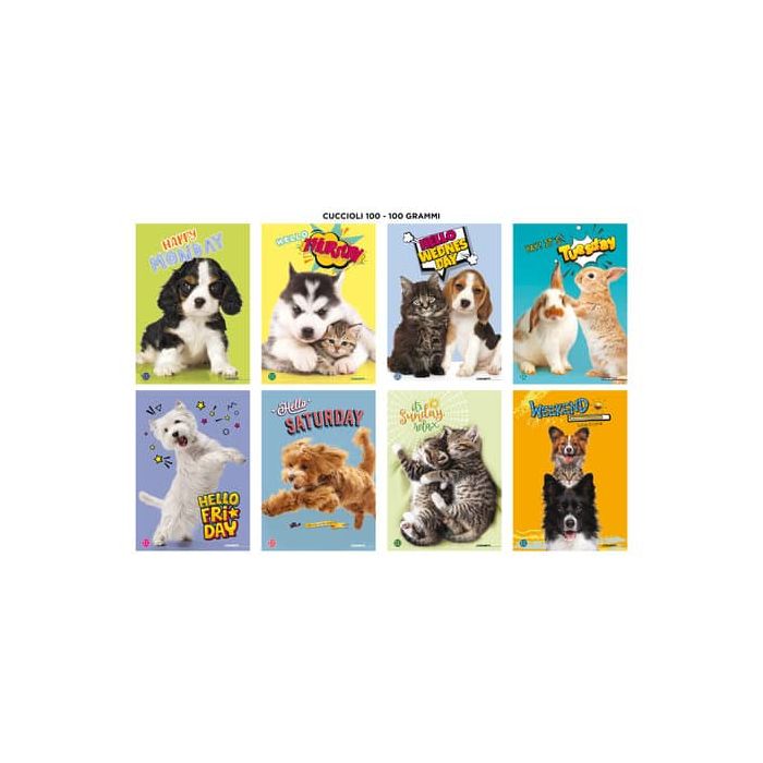 Maxi quaderni Blasetti Cuccioli formato A4 carta 100 g conf. 10 pezzi rigatura 5 mm - 8620 main product photo