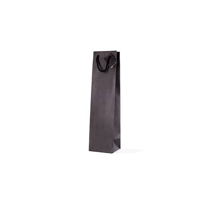 Borsa portabottiglie in carta Kraft Decoration colore nero - formato 10x9x39 cm - BCA334N main product photo