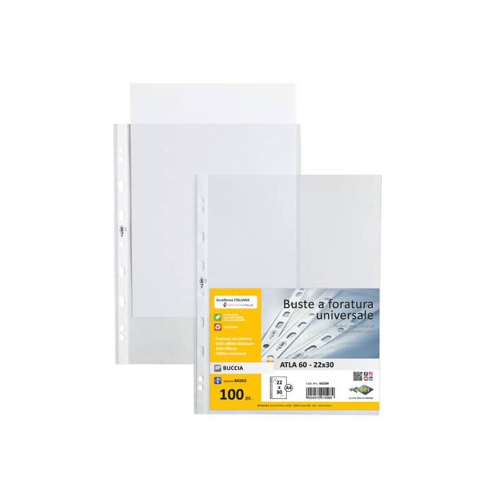 Buste a perforazione universale Sei Rota ATLA buccia arancia formato 22x30 cm - confezione 100 pezzi - 662209 CF.13 main product photo