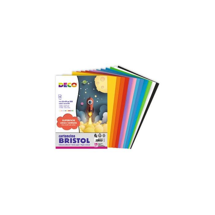 Cartoncino colorato Bristol CWR colori assortiti 200 gr 35x50 cm - 15 fogli 716/15 main product photo