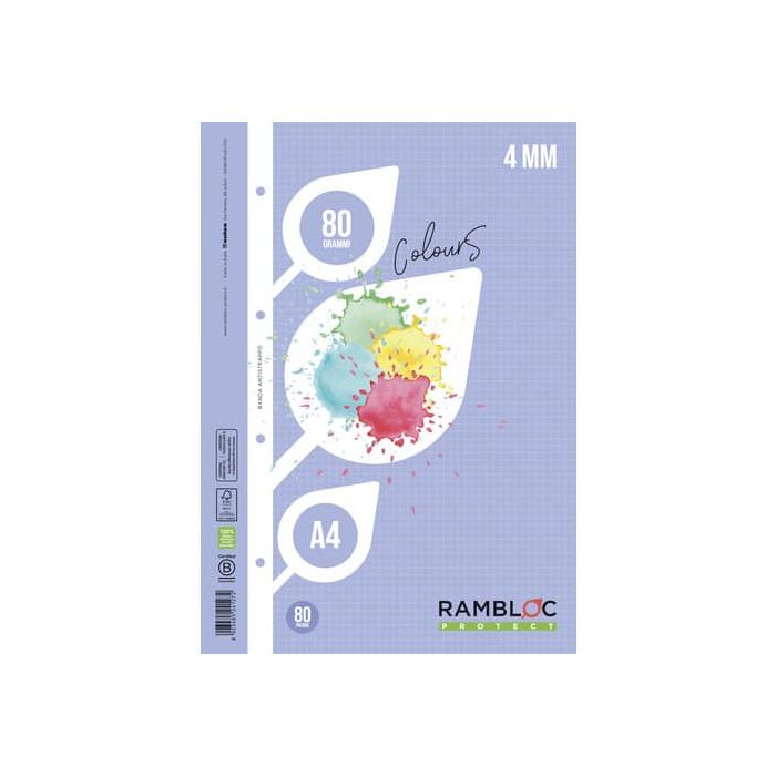 Ricambio rinforzato quaderni ad anelli Rambloc Formato A4 colore azzurro - 4 mm 90524127 main product photo