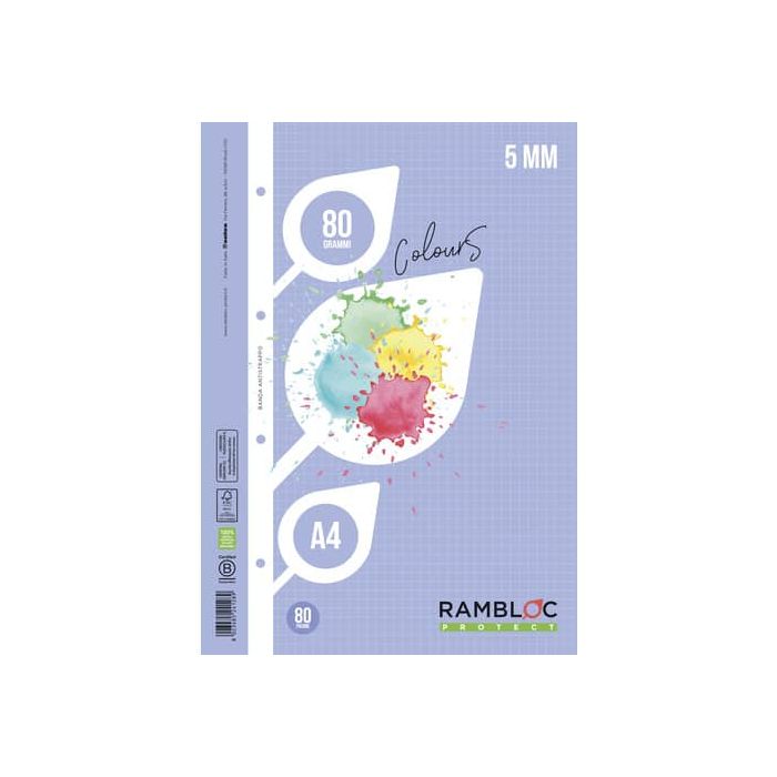 Ricambio rinforzato quaderni ad anelli Rambloc Formato A4 colore azzurro - 5 mm 90524128 main product photo