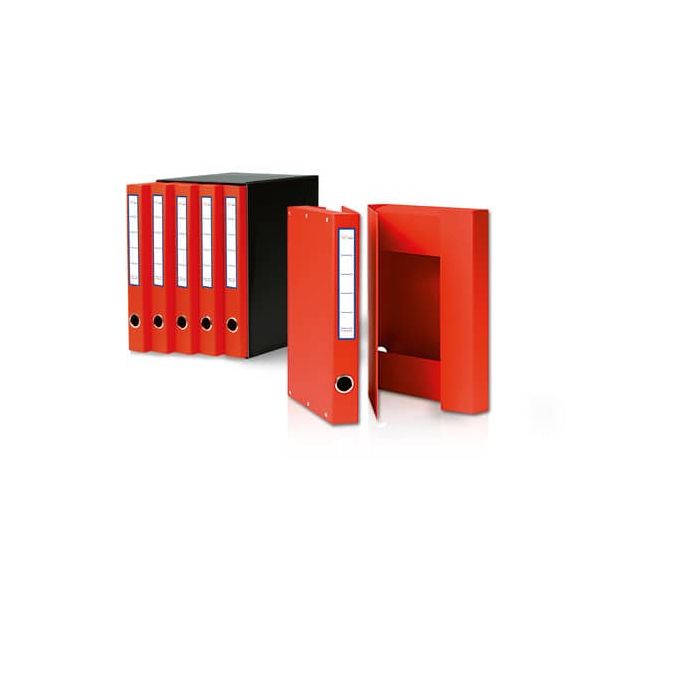 Gruppo di sei cartelle ad anelli Euro-cart - formato 26x34 colore rosso XSA06RO main product photo