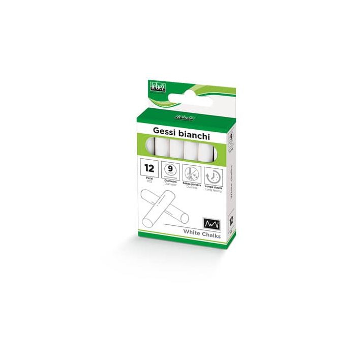 Gessi tondi Lebez ø 9 mm bianchi - conf. 12 pz - 514 main product photo