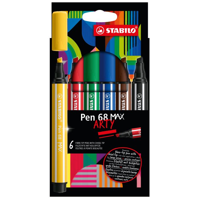 Pennarello Stabilo Pen 68 Max punta scalpello - conf. 6 pz - 768/06-21 main product photo