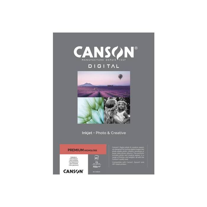 Carta fotografica Canson Premium bianca 20 fogli - 255 g/m² HighGloss RC A3 - C33300S007 main product photo