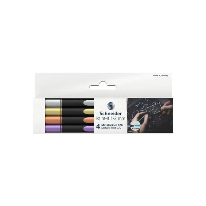 Astuccio pennarelli Metallic Liner - Schneider assortiti conf. 4 pezzi P700295 main product photo