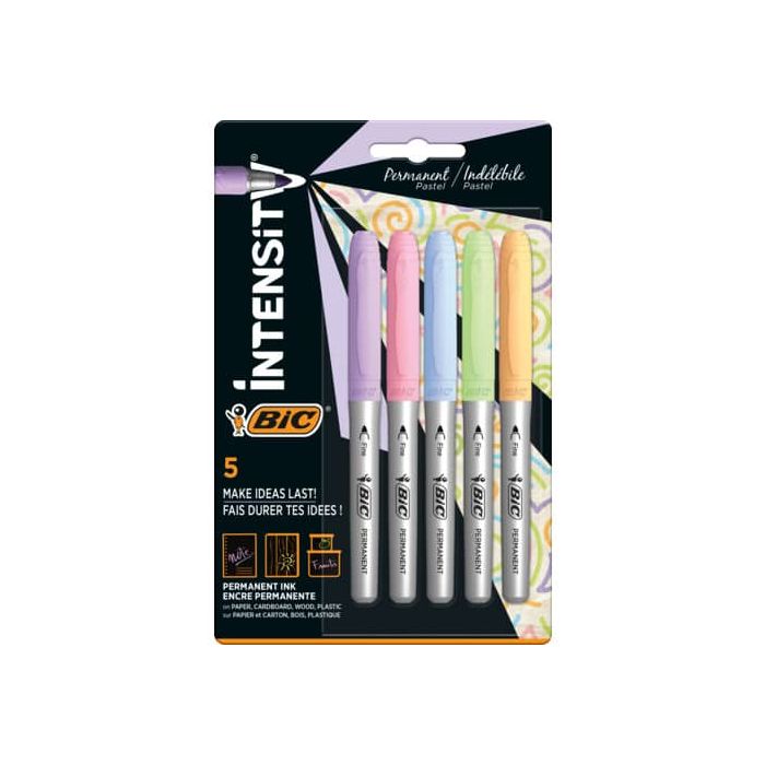 Pennarelli Indelebili BIC Intensity Marking - assortiti pastel - tratto 0,8 mm - conf. 5 pz - 999132 main product photo