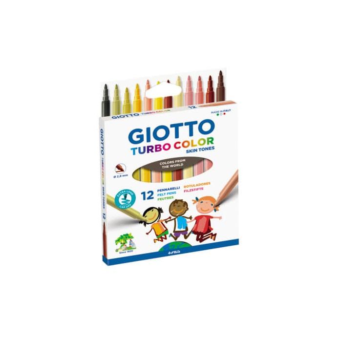 Pennarelli Giotto Turbo Color Skin Tones punta fine in fibra 2,8 mm colori assortiti - conf. 12 pezzi - 526900 main product photo