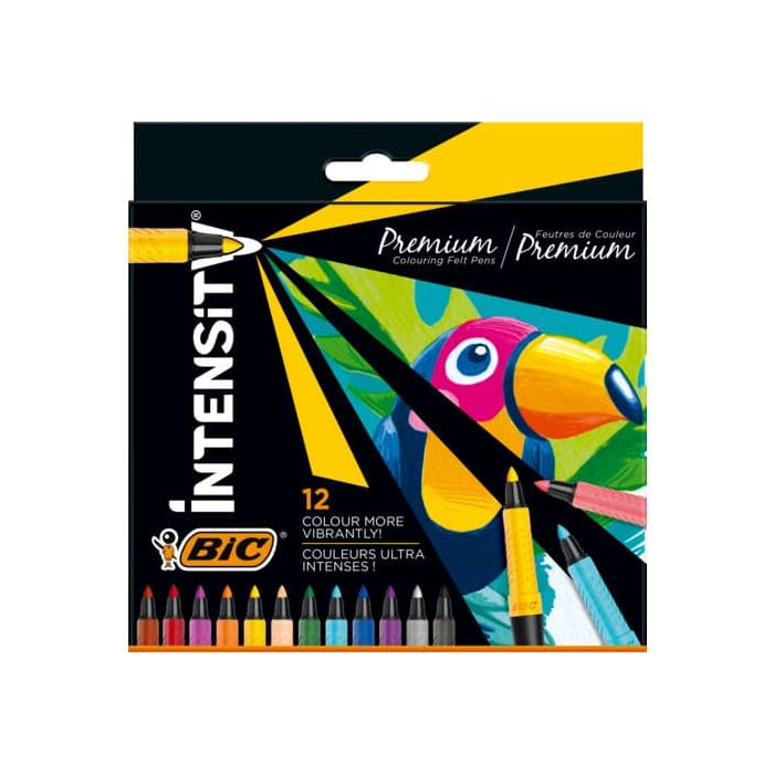 Pennarelli con grip BIC Intensity Premium tratto 0,73 mm conf. 12 colori assortiti - 977891 main product photo