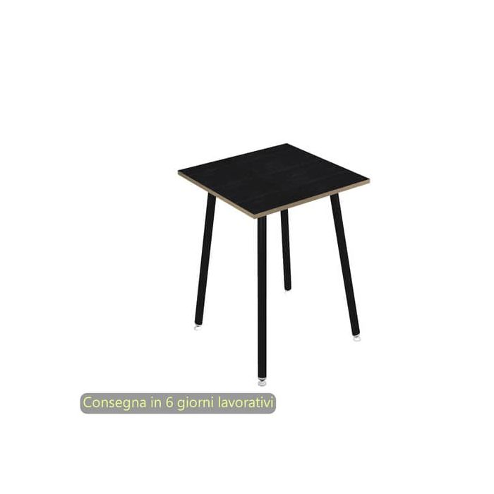 Tavolo alto Skinny Metal 80x80xH.105 cm gambe metallo nere Artexport piano nero 6401-DJC-8C-AQ main product photo