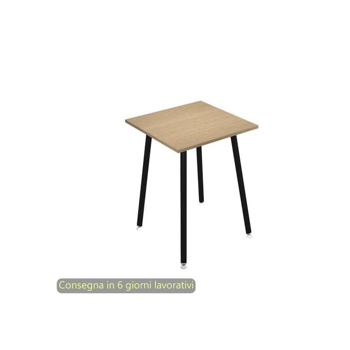 Tavolo alto Skinny Metal 80x80xH.105 cm gambe metallo nere Artexport piano rovere - 6401-DJC-C-AQ main product photo