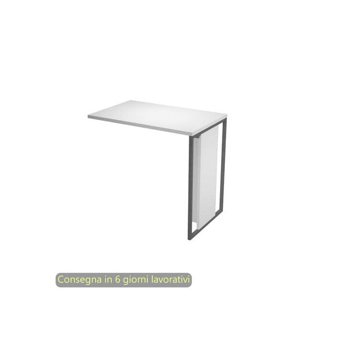 Allungo 80x50xH.74,4 cm destro/sinistro gamba metallo antracite Blade Artexport piano bianco - 471-3-AF main product photo