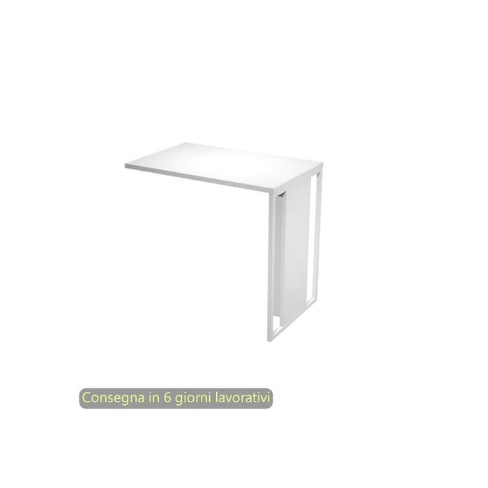 Allungo 80x50xH.74,4 cm destro/sinistro gamba metallo bianca Blade Artexport piano bianco - 471-3-AN main product photo