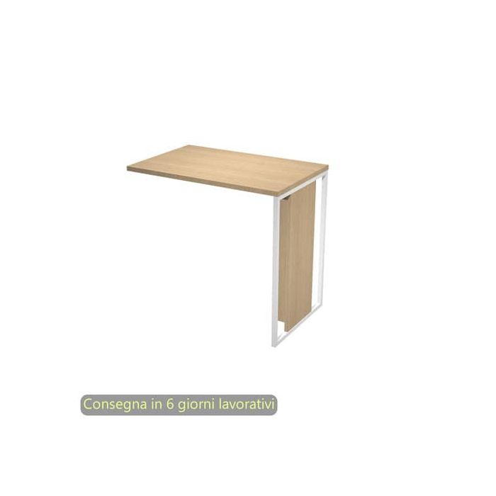 Allungo 80x50xH.74,4 cm destro/sinistro gamba metallo bianca Blade Artexport piano rovere - 471-C-AN main product photo
