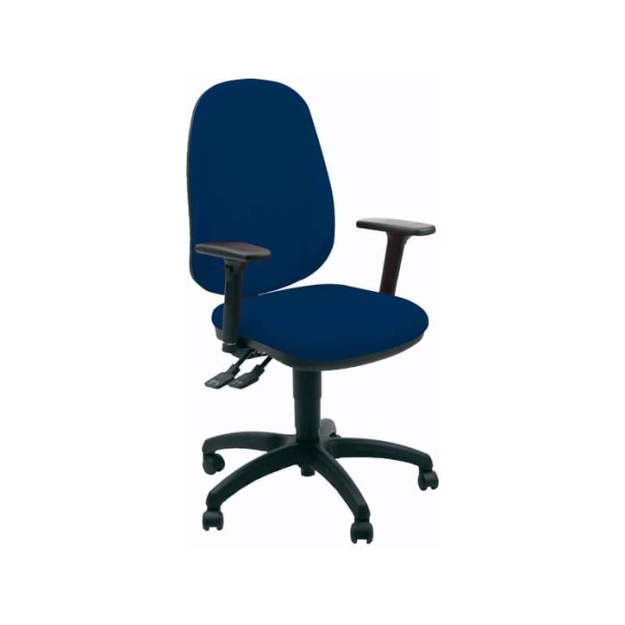 Sedia operativa girevole Unisit Giano GIGI Eco Smart rivestimento ignifugo blu - braccioli inclusi - GIGI/BR3D/IB main product photo