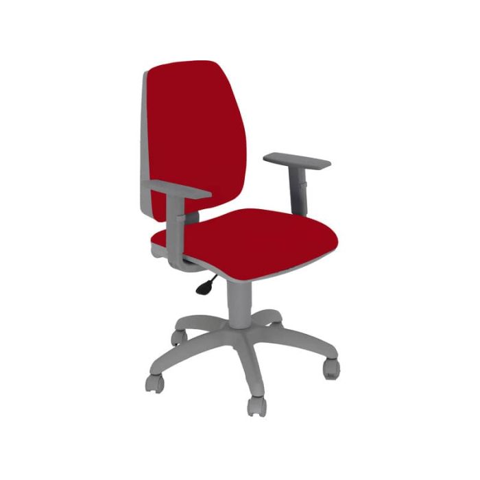 Sedia operativa girevole Unisit Jupiter JUBRG Eco smart - base grigia - rivest. ignifugo rosso con braccioli JUBRG/IR main product photo