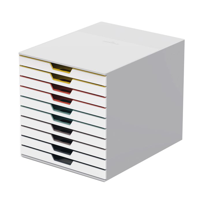 Cassettiera 10 cassetti colorati Varicolor mix10 bianco ghiaccio Durable main product photo