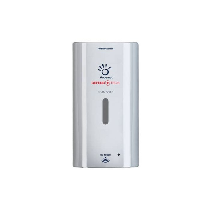 Dispenser antibatterico No Touch per cartuccia di sapone in schiuma Defend Tech - 25x12x13,5 cm Papernet bianco - main product photo