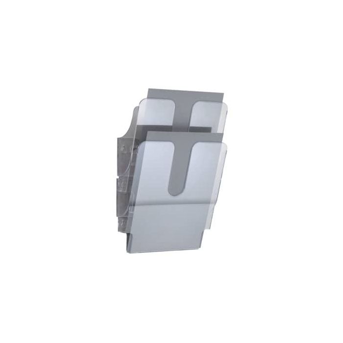 Espositore da parete DURABLE FLEXIPLUS 2 comparti A4 polistirolo trasparente 24,7x10x36 cm - 1709008400 main product photo