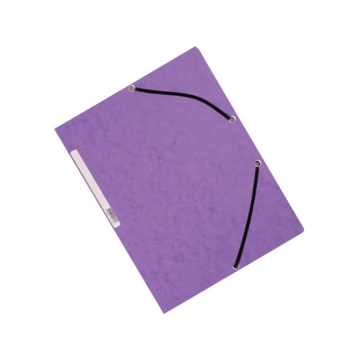 Cartellina a 3 lembi con elastico Q-Connect 24,3x32 cm cartoncino manilla 375 g/m² viola - KF02171 main product photo