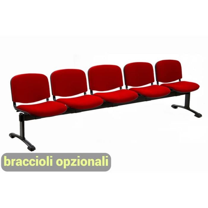 Panca 5 posti attesa Unisit Dado D55P - rivestimento Eco rosso D55P/ER main product photo