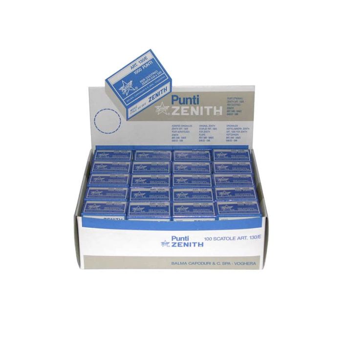 Punti per cucitrice 130/e S100 in acciaio naturale Zenith - conf. da 100 scatole da 1000 punti - 0311301431 main product photo