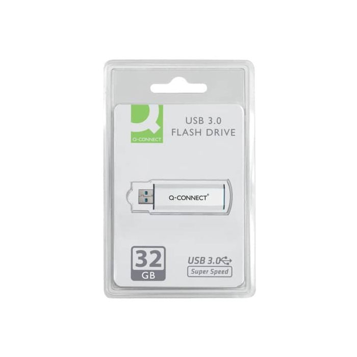 Chiavetta USB Q-Connect Super Speed 3.0 argento/nero 32 GB KF16370 main product photo