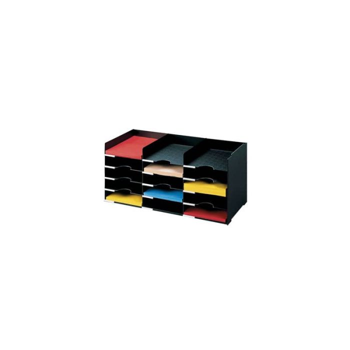 Schedario portacorrispondenza Paperflow componibile a 15 cassetti nero K421301 main product photo