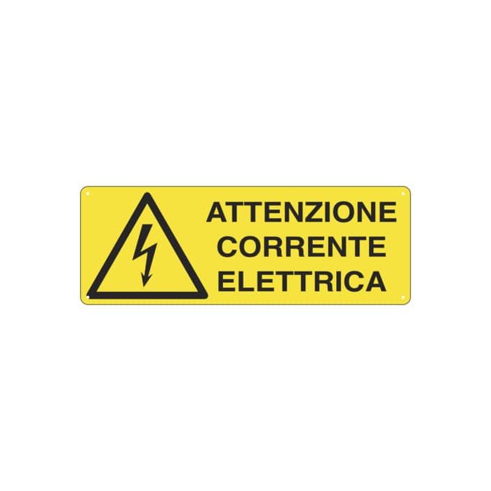 Cartello di pericolo 35x12,5 cm Cartelli Segnalatori ''Attenzione corrente elettrica'' - E1743K main product photo