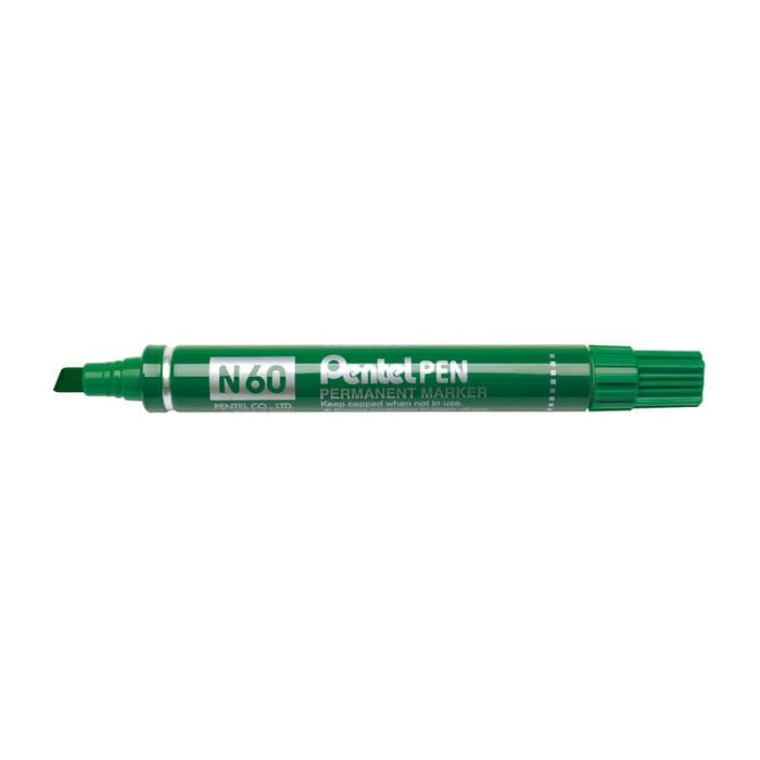 Marcatore permanente Pentel N60 punta a scalpello 3,9-5,7 mm verde N60-D main product photo