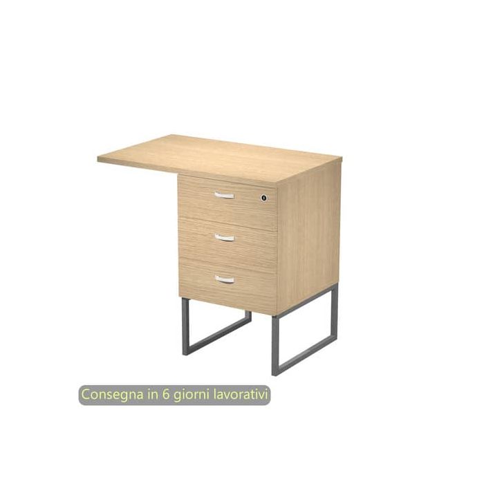Cassettiera alta 3 cass. Top supp. met. antr 80x50/50X80xH.74,4 cm montata Blade Artexport rovere 419MET+TOP80/C-AF main product photo