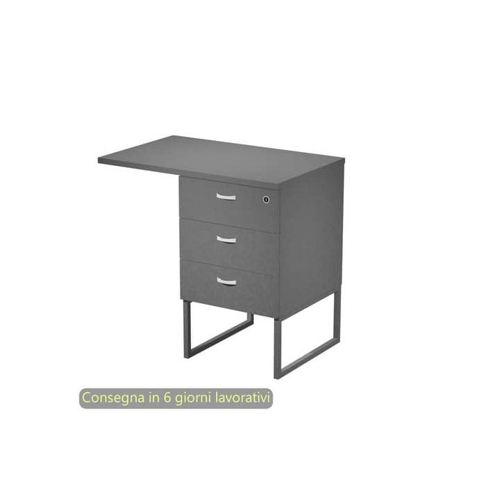 Cassettiera alta 3 cass. Top supp. met antr 80x50/50X80xH.74,4 cm montata Blade Artexport antracite 419MET+TOP80/T-AF main product photo