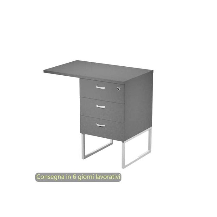 Cassettiera alta 3 cass. Top supp. met bia 80x50/50X80xH.74,4 cm montata Blade Artexport antracite - 419MET+TOP80/T-AN main product photo
