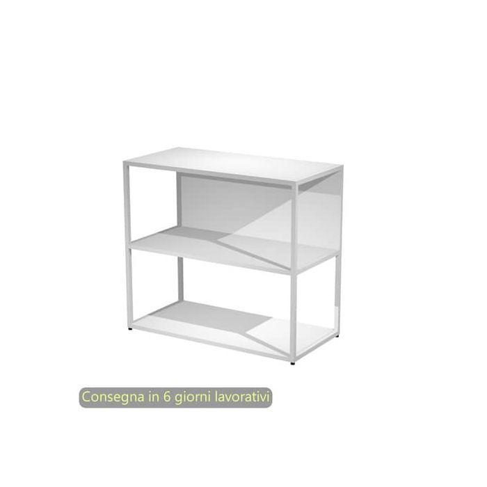 Libreria a giorno bassa 90x44xH.80 cm struttura metallo bianca Artexport Blade ripiani bianchi - 270-AN+RP4-3 main product photo