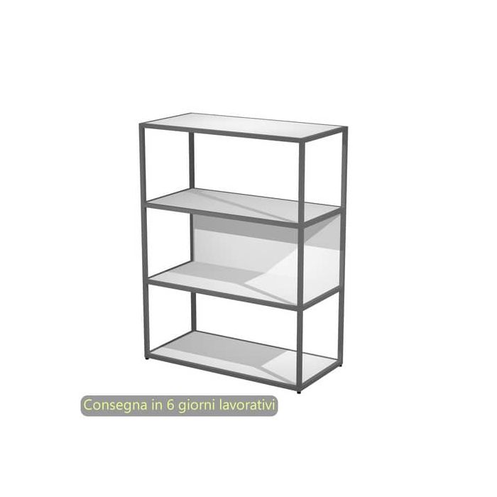 Libreria a giorno media 90x44xH.119 cm struttura metallo antracite Artexport Blade ripiani bianchi - 280-AF+RP5-3 main product photo