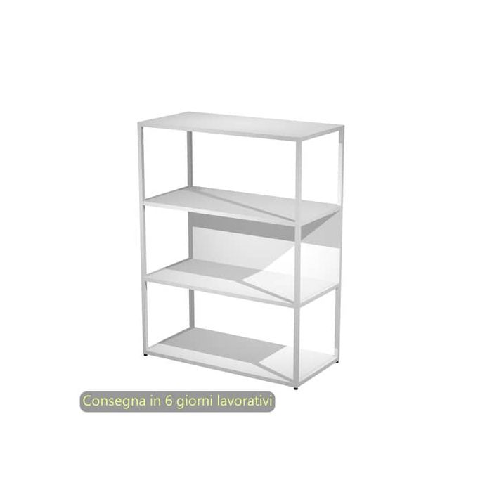 Libreria a giorno media 90x44xH.119 cm struttura metallo bianca Artexport Blade ripiani bianchi - 280-AN+RP5-3 main product photo