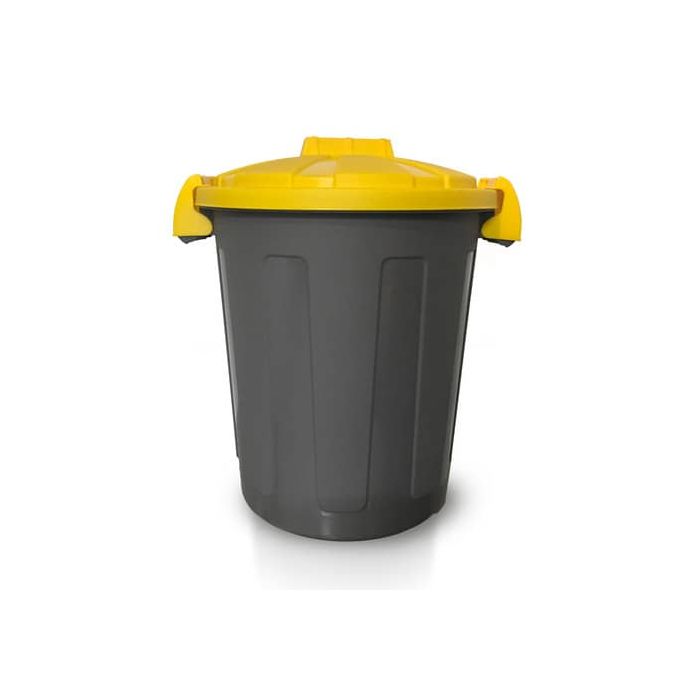 Bidone 25 litri dotato di coperchio e due chiusure esterne PP Mobil Plastic giallo - 105/25-GIA main product photo