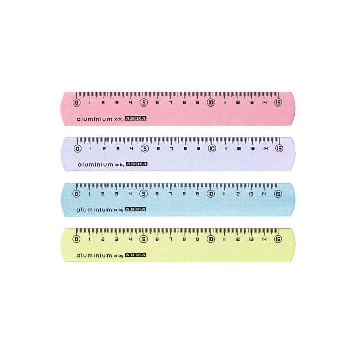 Righelli in alluminio 15 cm Arda colori assortiti in conf. da 24 pz - 17815COLBAR main product photo