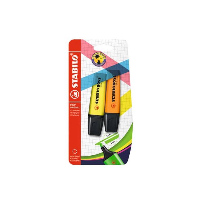 Evidenziatore Stabilo Boss Original 2-5 mm blister 2 pz arancione B-10434-10 main product photo