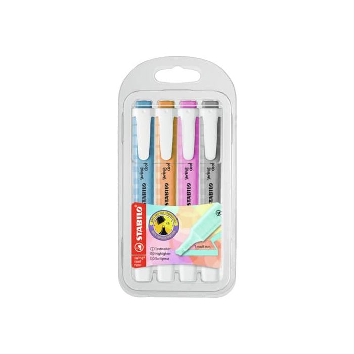 Evidenziatori Swing Cool Pastel Stabilo conf. 4 colori assortiti 275/4-08-2 main product photo