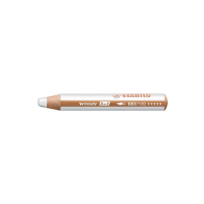 Matite colorate Stabilo Woody 3 in 1 punta larga conf. 5 pz bianco 880/100 main product photo