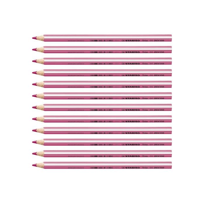 Matite colorate Stabilo Trio Maxi tratto 4,2 mm conf. 12 pz rosa 203/350 main product photo